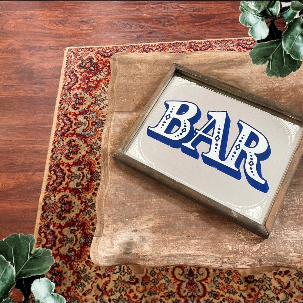Antique Mirrored Bar sign